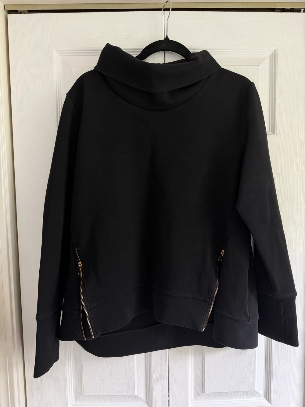 Polished Double Knit Zip Everyday Pullover Large